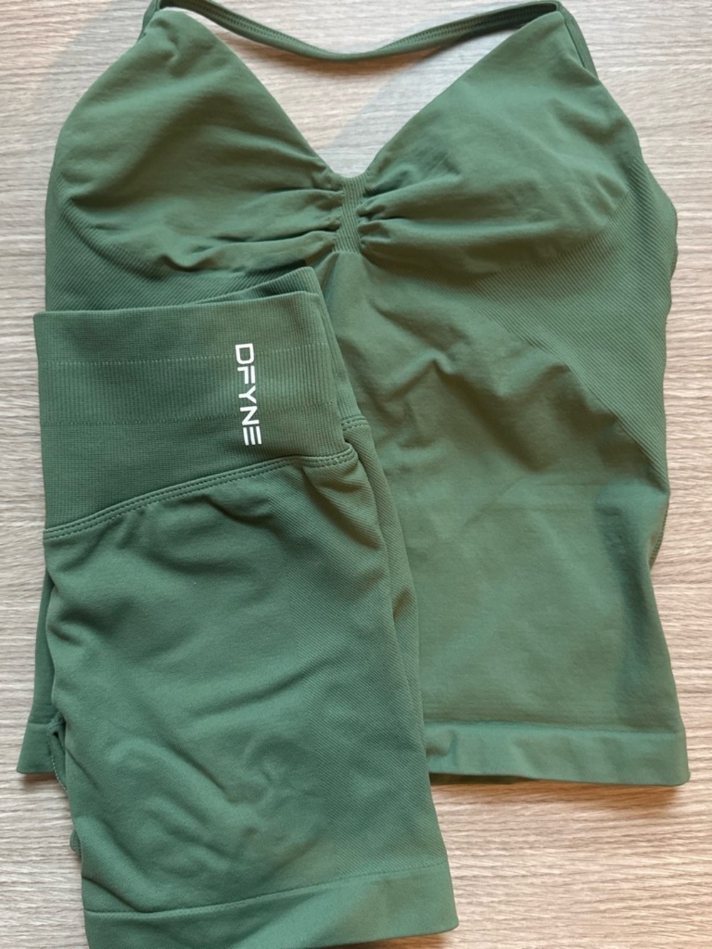 Women's Green Bike Shorts and Tank Set